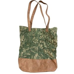 Merona Tropical Canvas Faux Leather Tote